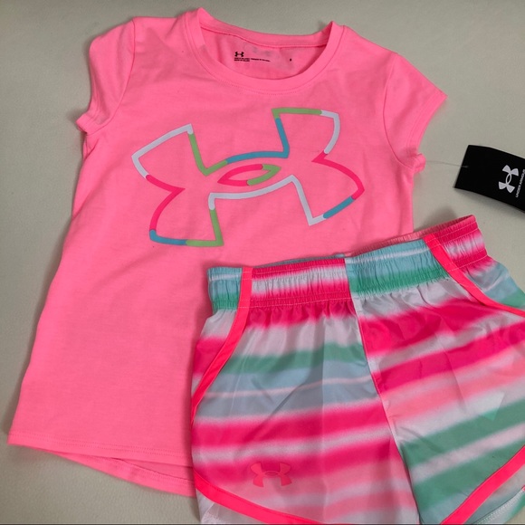 Under Armour pink rainbow cute shorts set - Picture 5 of 5